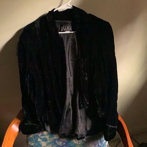 Alex Evenings Small Velvet Black Cardigan